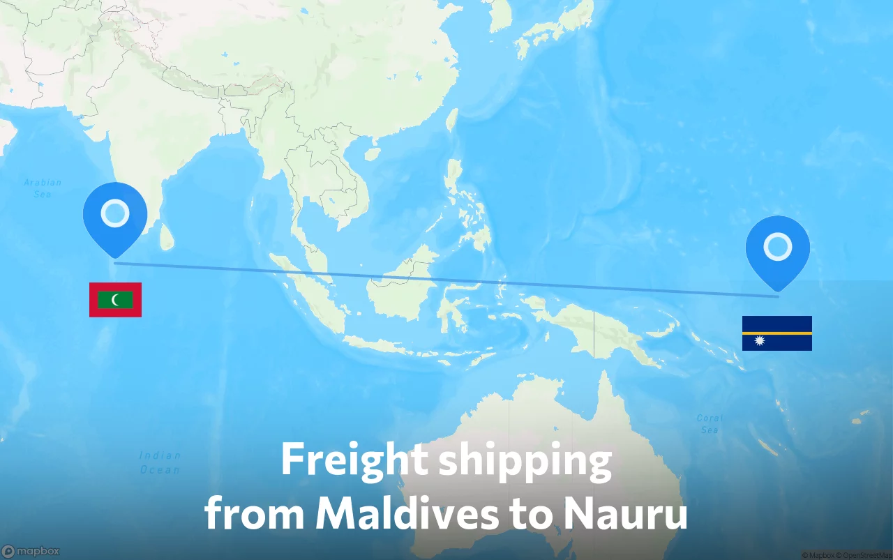 Shipping route from Maldives to Nauru