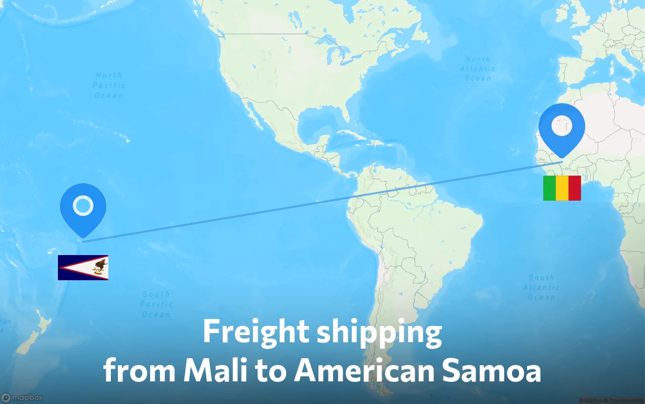 Shipping route from Mali to American Samoa