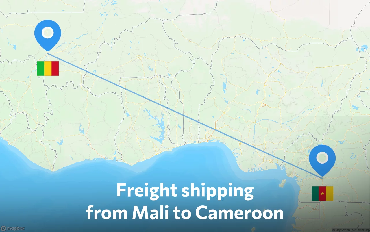 Shipping route from Mali to Cameroon