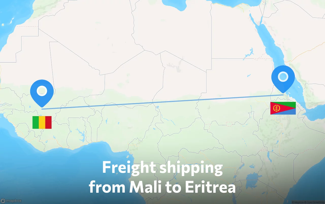 Shipping route from Mali to Eritrea