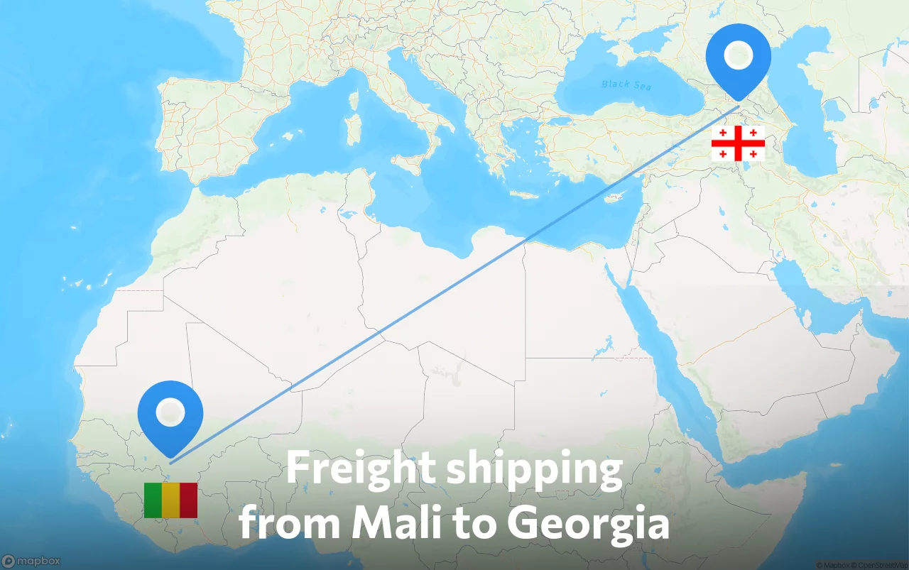 Shipping route from Mali to Georgia