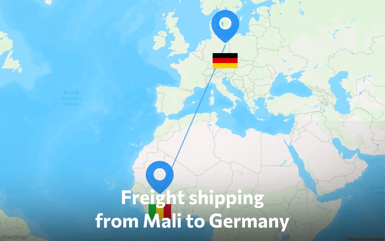 Shipping route from Mali to Germany