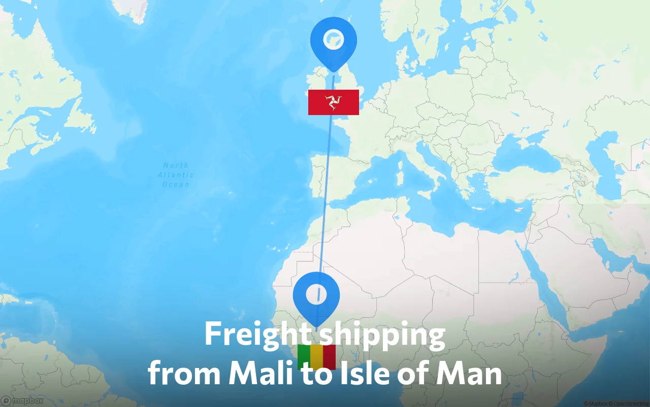 Shipping route from Mali to Isle of Man