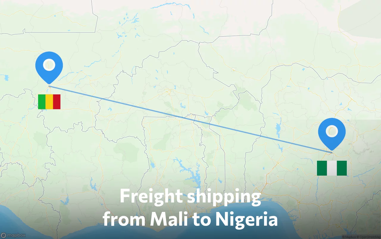 Shipping route from Mali to Nigeria