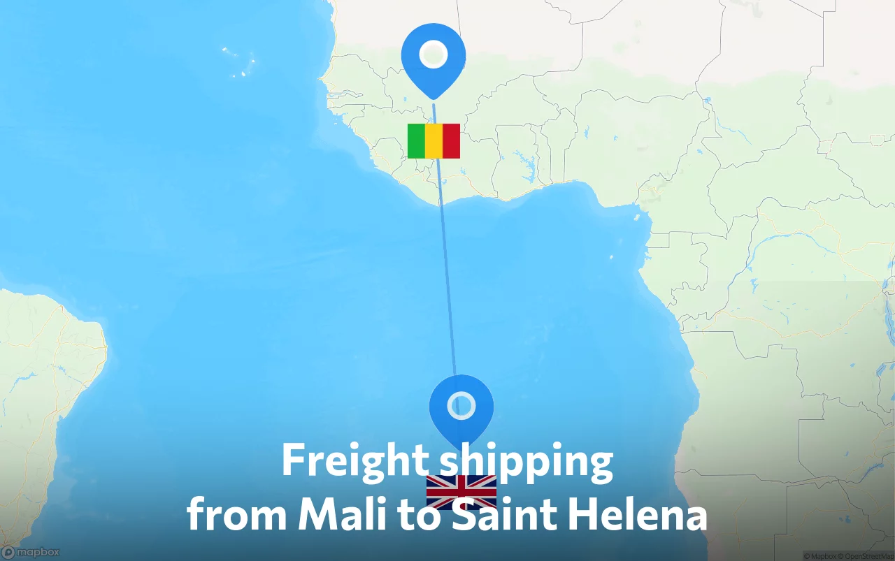 Shipping route from Mali to Saint Helena
