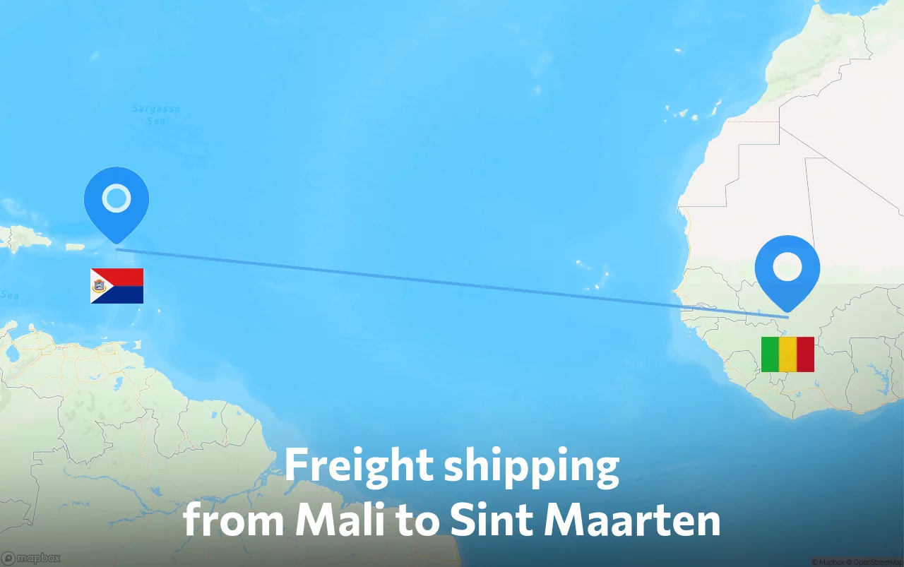 Shipping route from Mali to Sint Maarten
