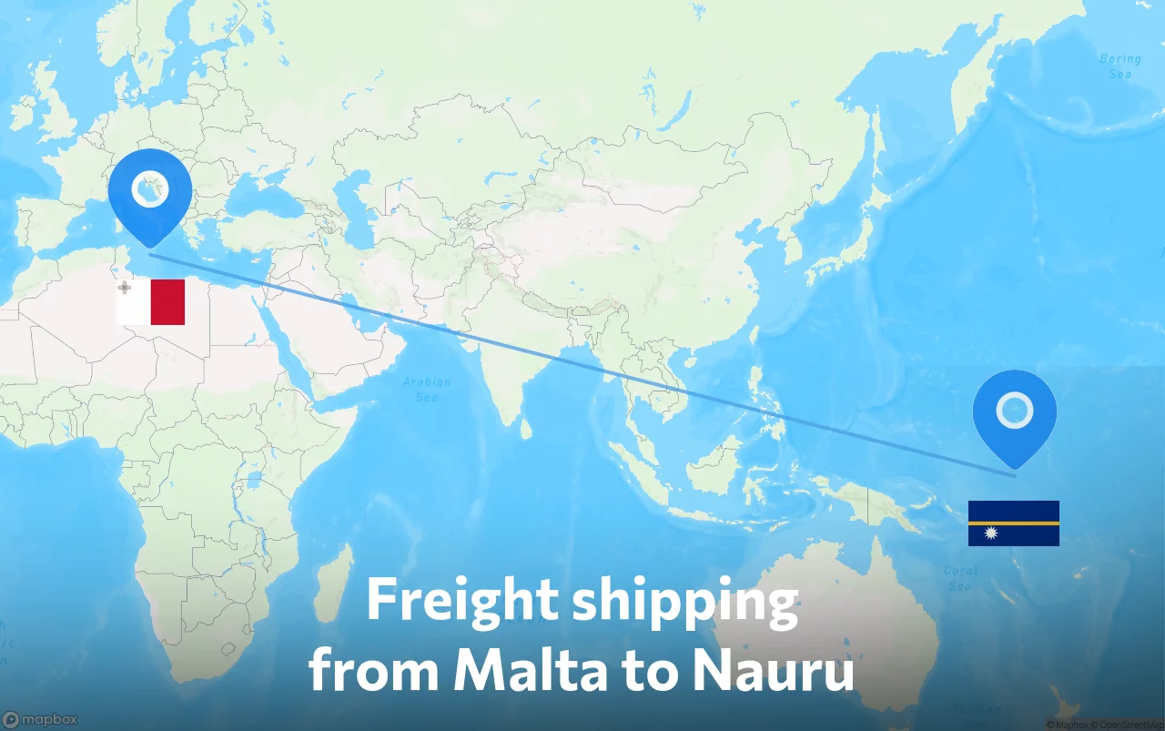 Shipping route from Malta to Nauru