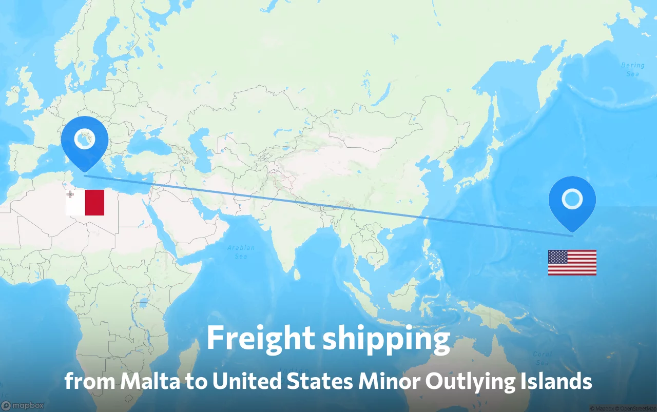Shipping route from Malta to United States Minor Outlying Islands