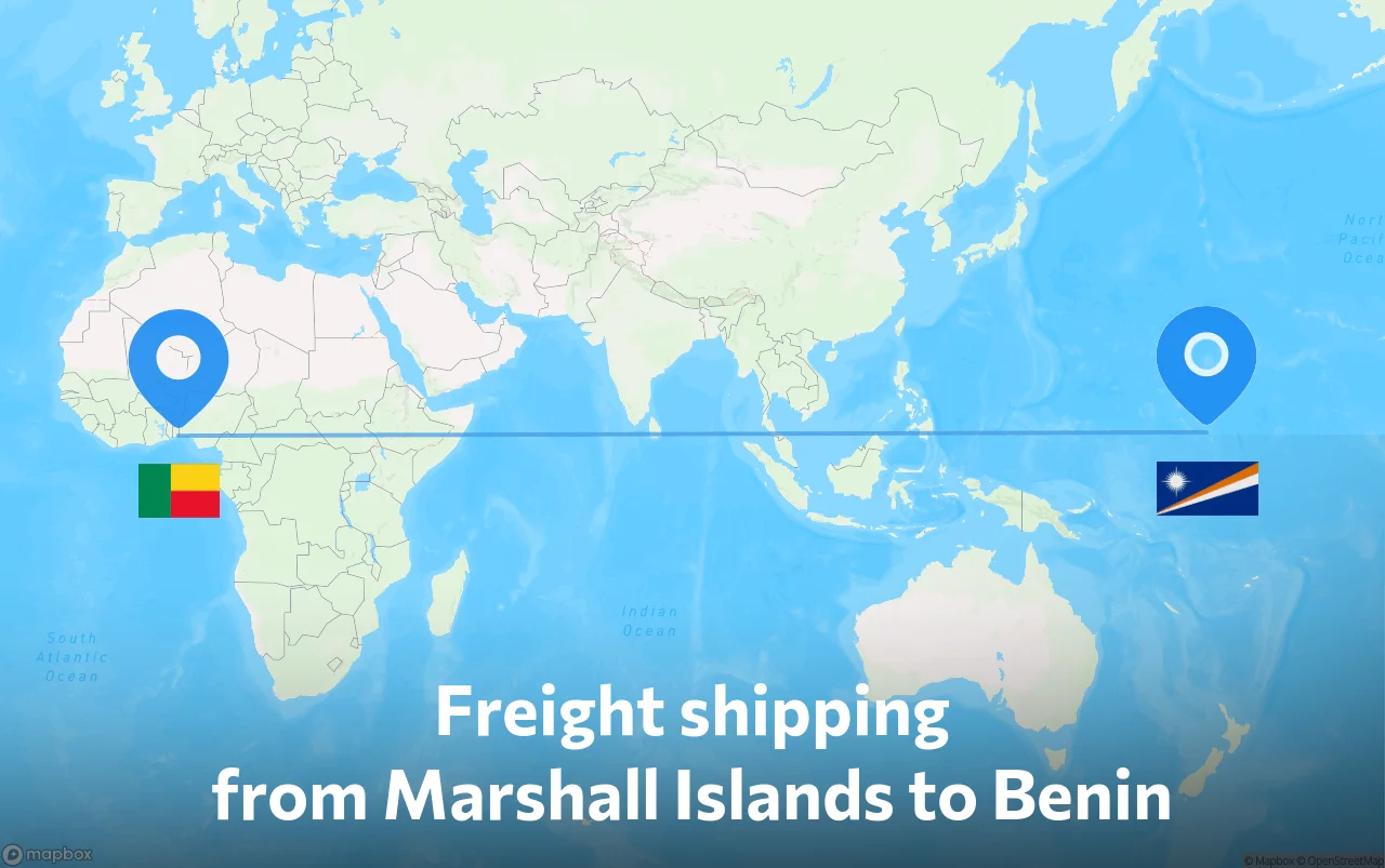 Shipping route from Marshall Islands to Benin