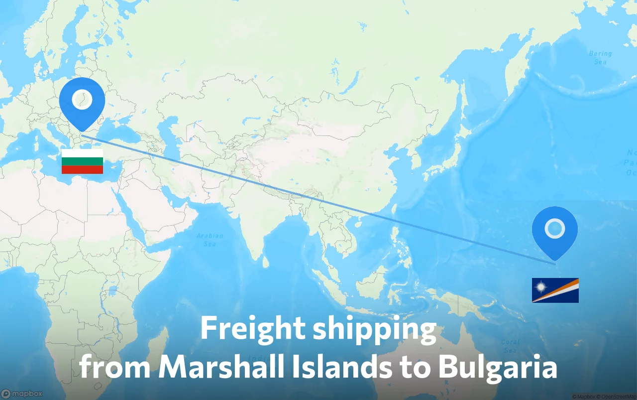 Shipping route from Marshall Islands to Bulgaria
