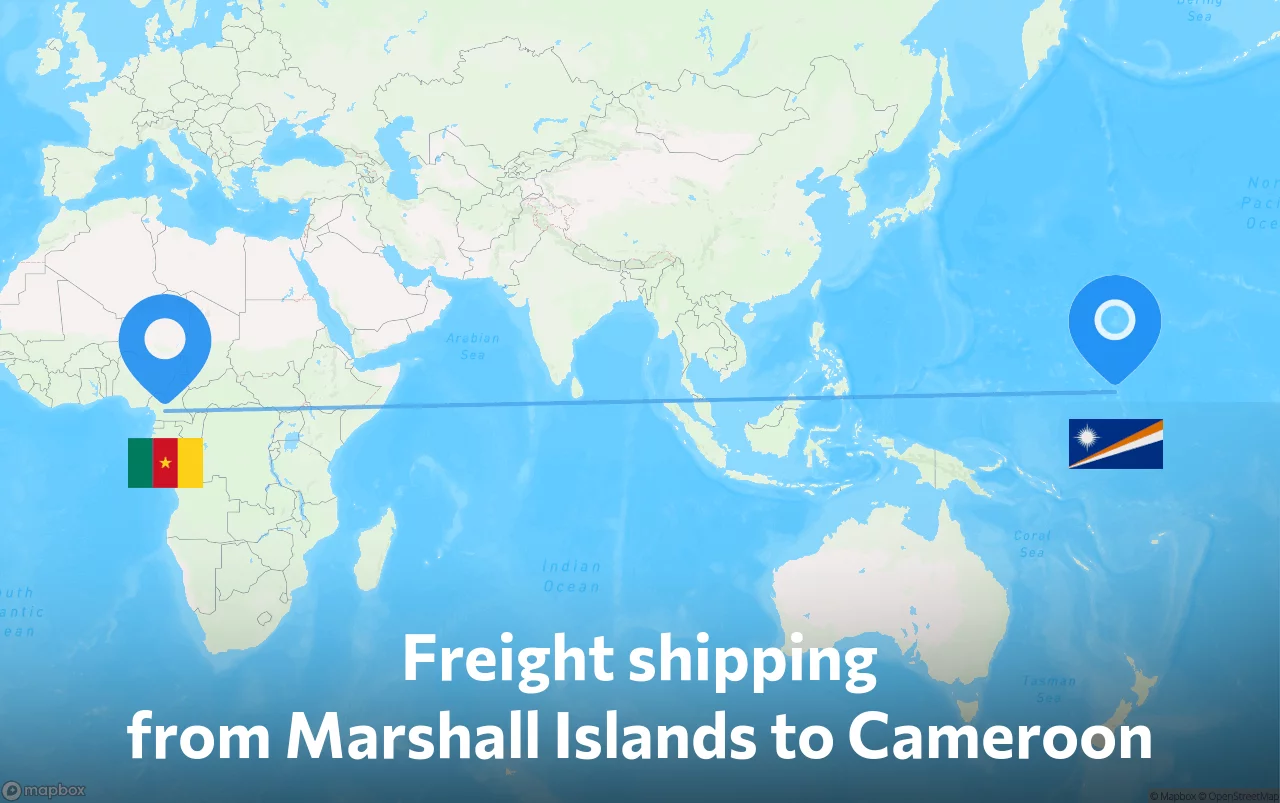 Shipping route from Marshall Islands to Cameroon