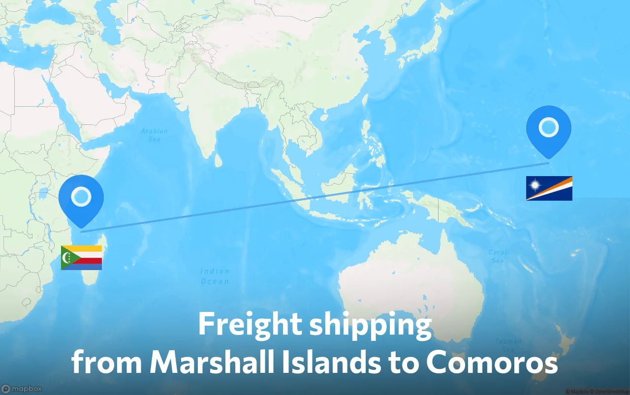 Shipping route from Marshall Islands to Comoros