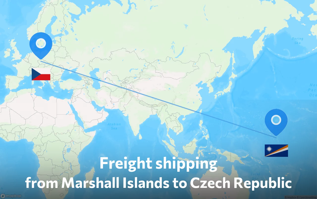 Shipping route from Marshall Islands to Czech Republic