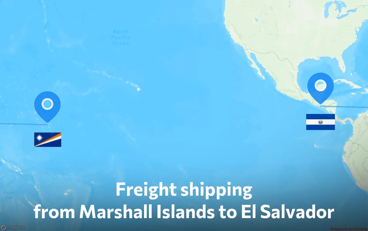 Shipping route from Marshall Islands to El Salvador