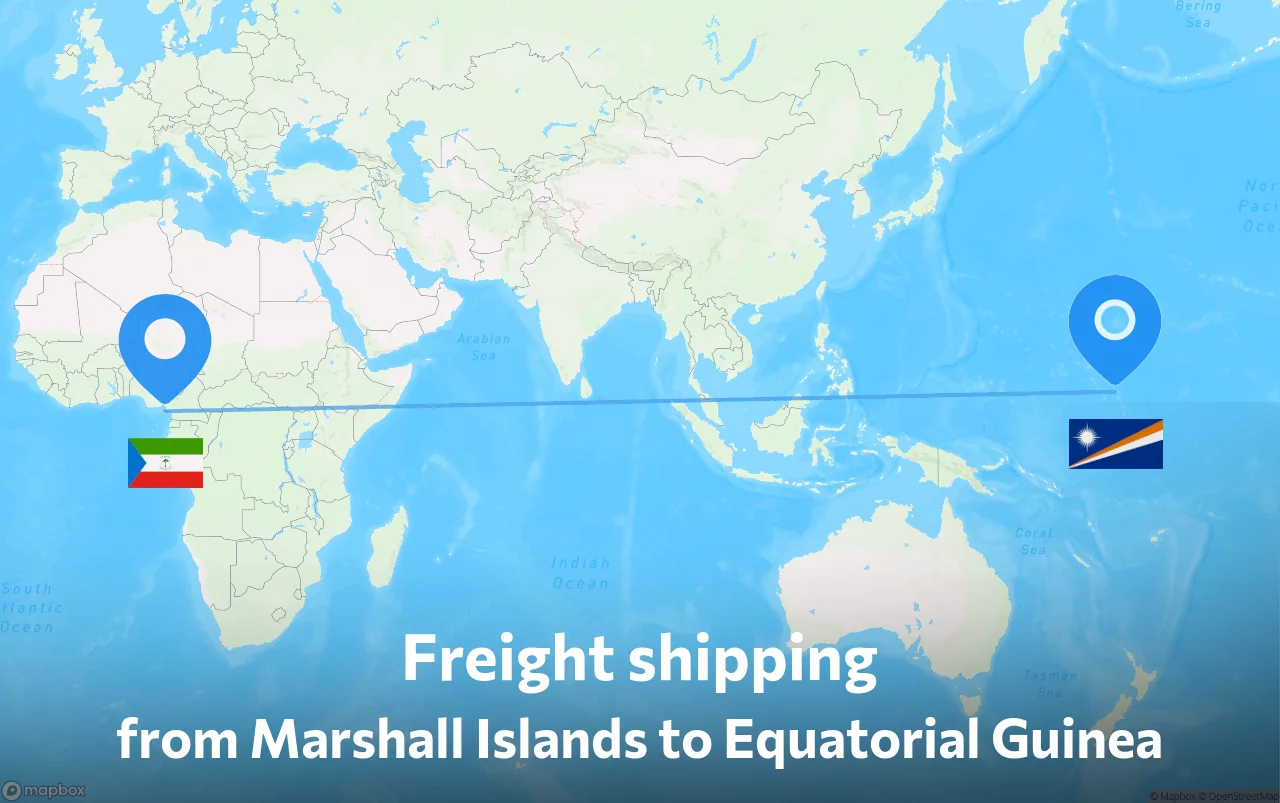 Shipping route from Marshall Islands to Equatorial Guinea