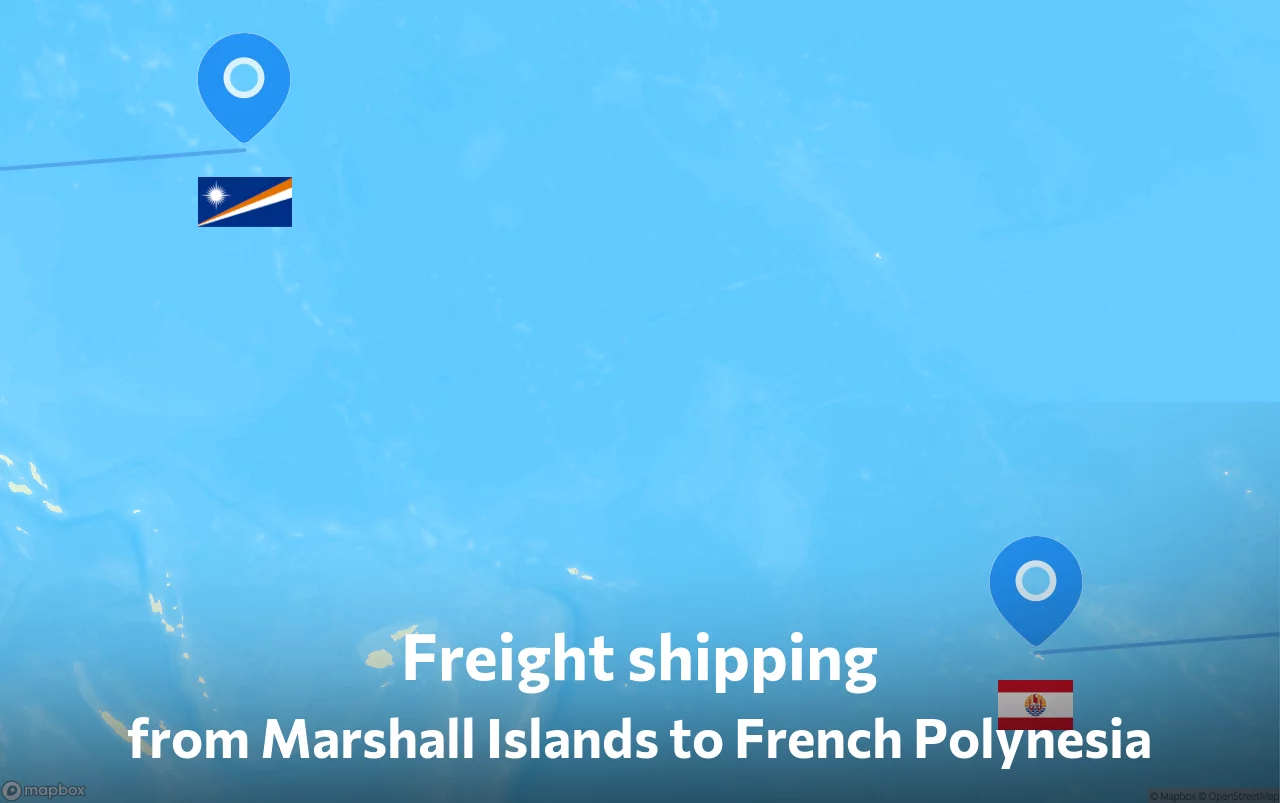 Shipping route from Marshall Islands to French Polynesia