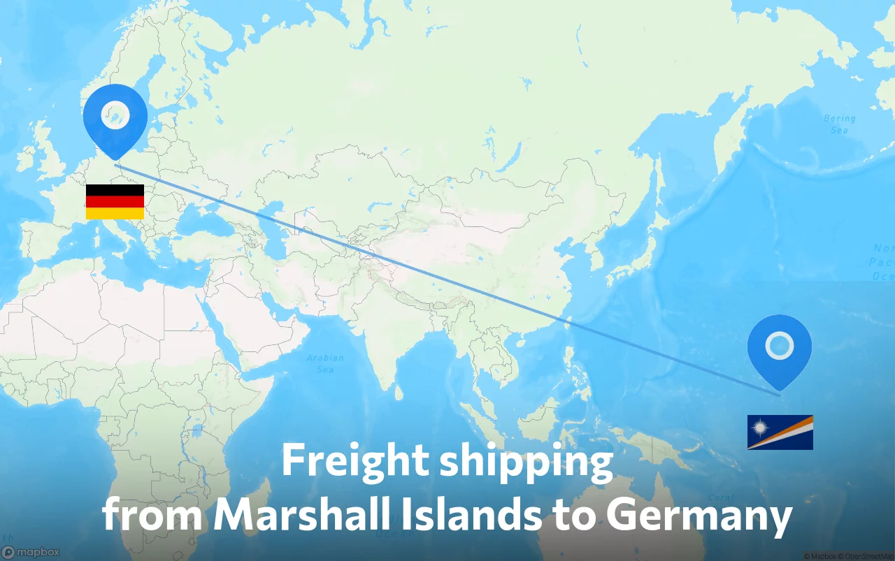 Shipping route from Marshall Islands to Germany