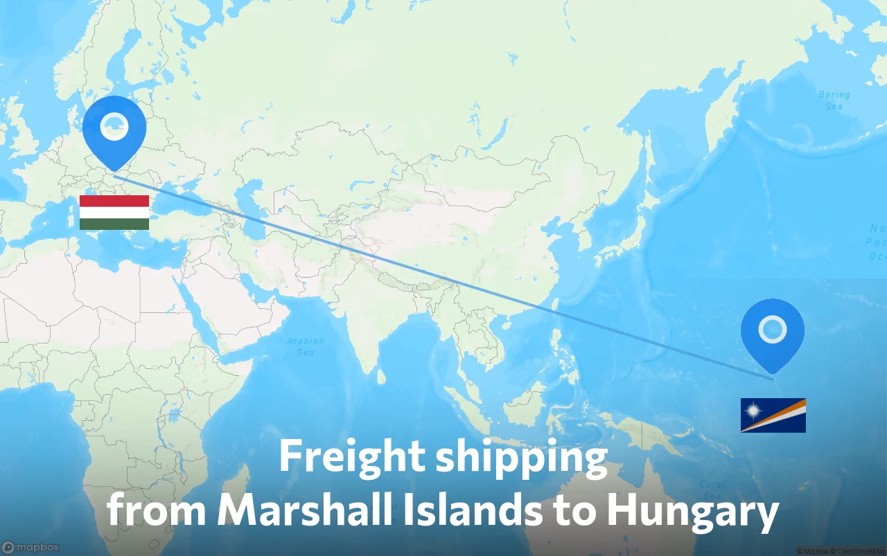 Shipping route from Marshall Islands to Hungary