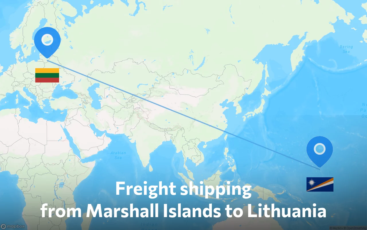 Shipping route from Marshall Islands to Lithuania