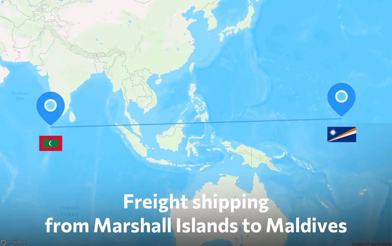 Shipping route from Marshall Islands to Maldives