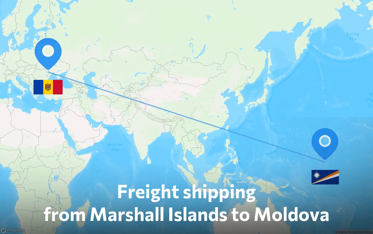 Shipping route from Marshall Islands to Moldova