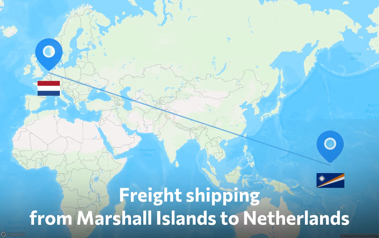 Shipping route from Marshall Islands to Netherlands