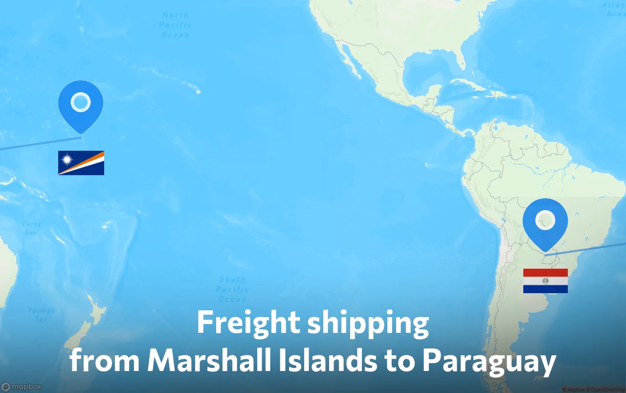 Shipping route from Marshall Islands to Paraguay