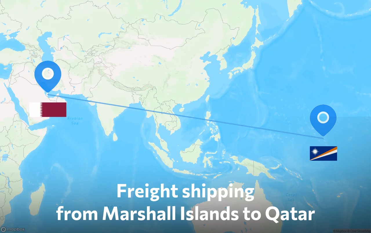Shipping route from Marshall Islands to Qatar
