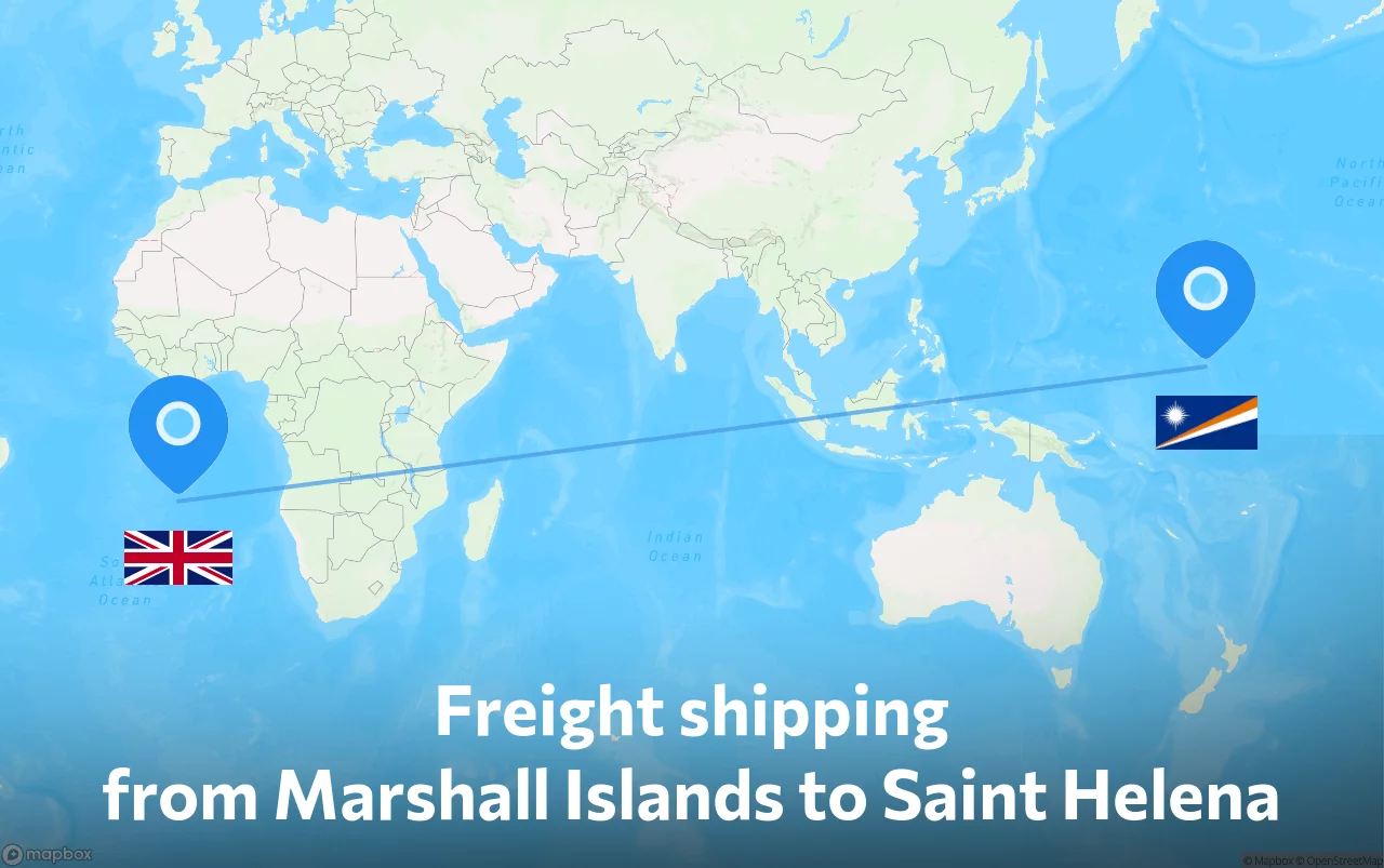 Shipping route from Marshall Islands to Saint Helena