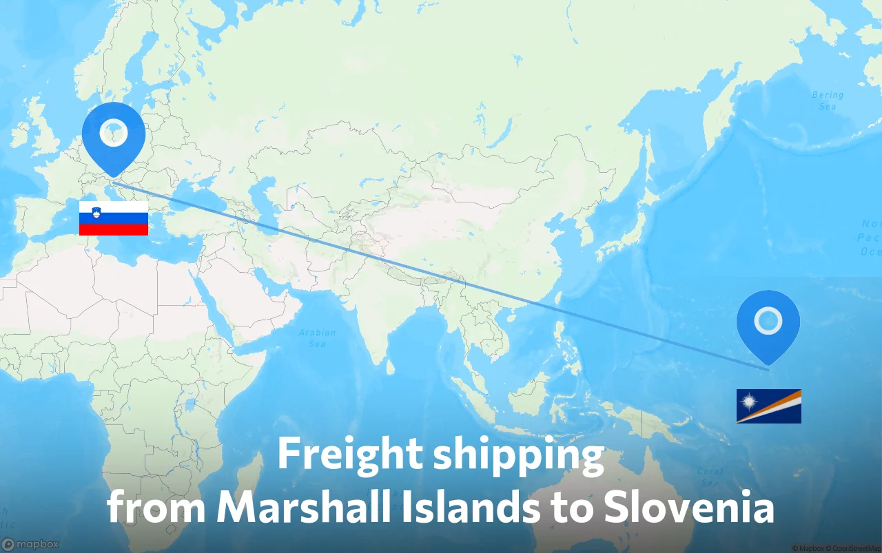 Shipping route from Marshall Islands to Slovenia
