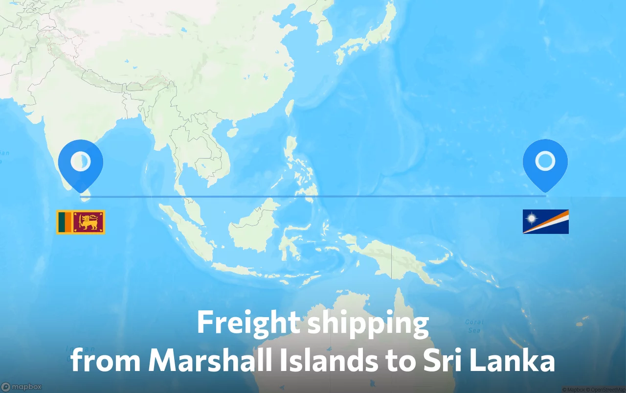 Shipping route from Marshall Islands to Sri Lanka