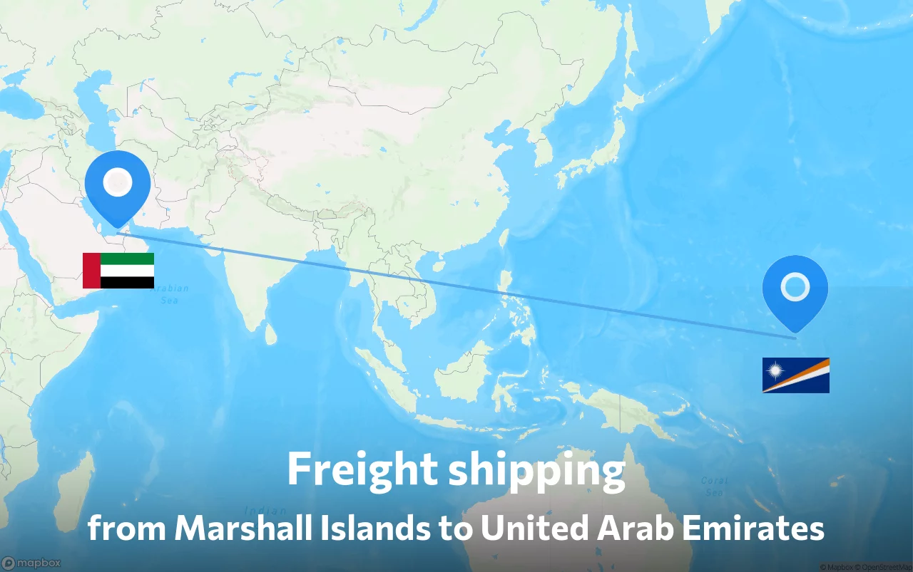 Shipping route from Marshall Islands to United Arab Emirates