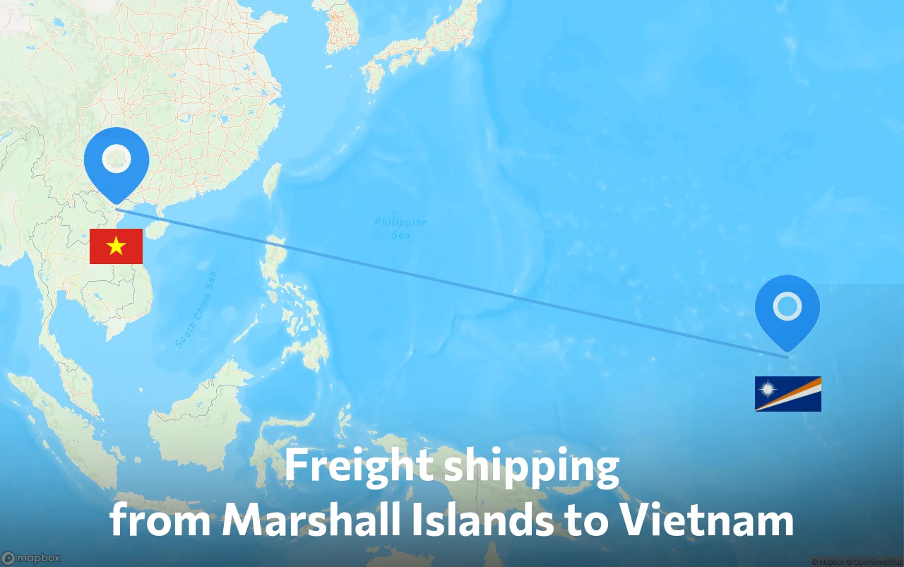 Shipping route from Marshall Islands to Vietnam