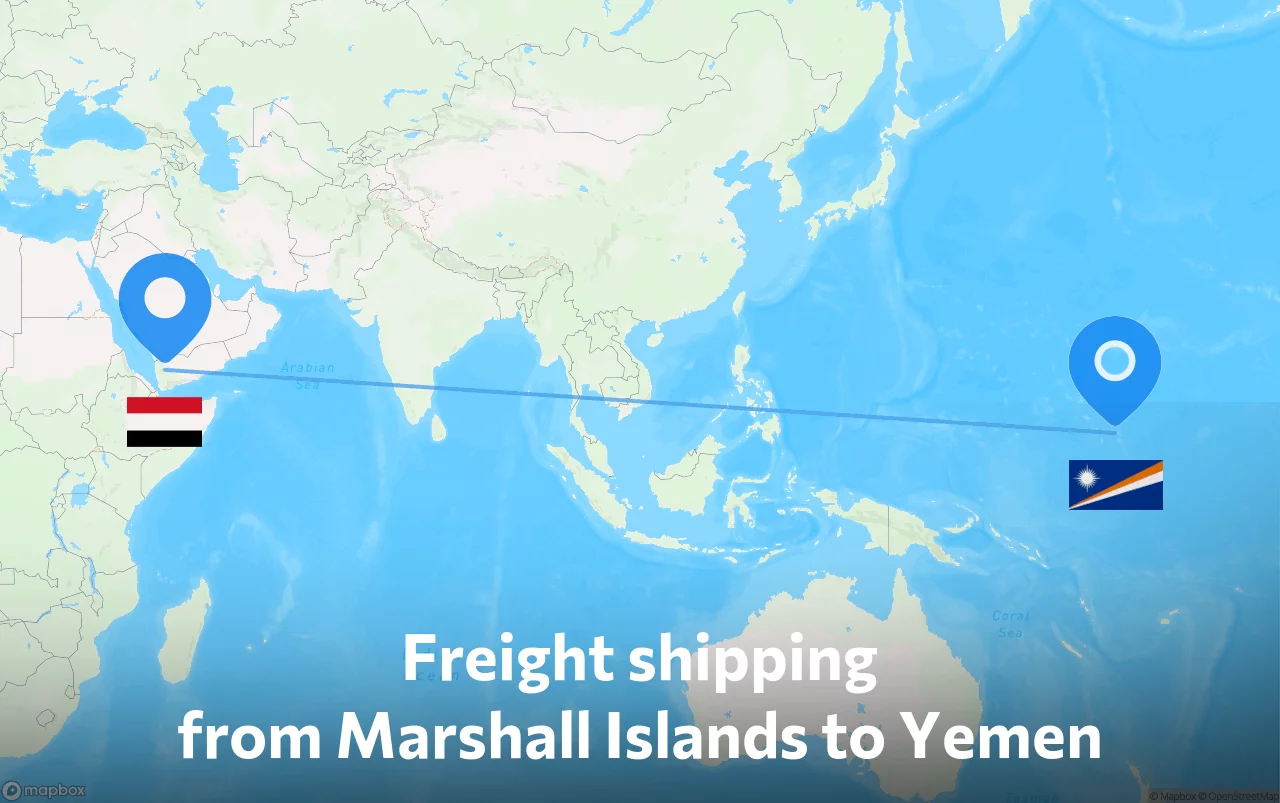 Shipping route from Marshall Islands to Yemen