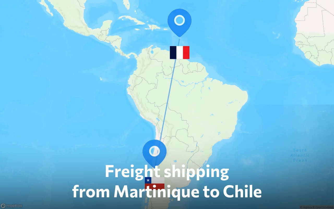 Shipping route from Martinique to Chile
