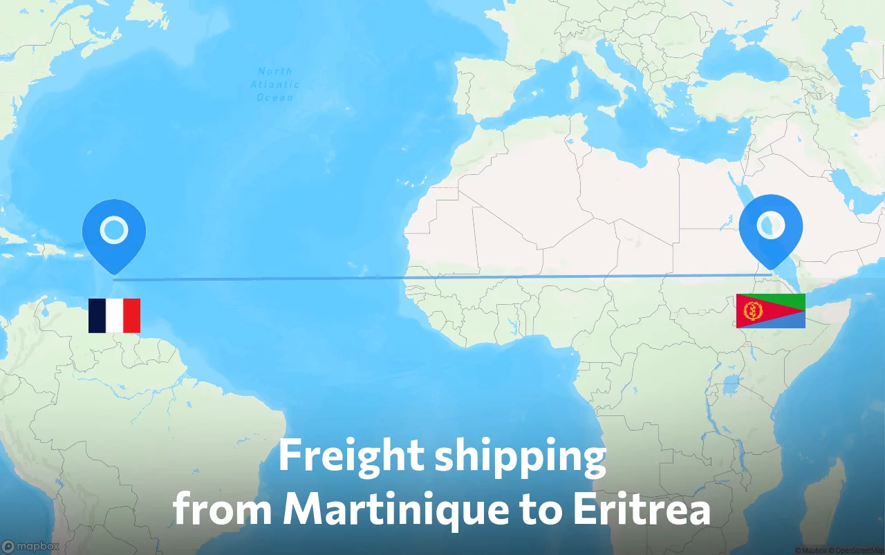 Shipping route from Martinique to Eritrea