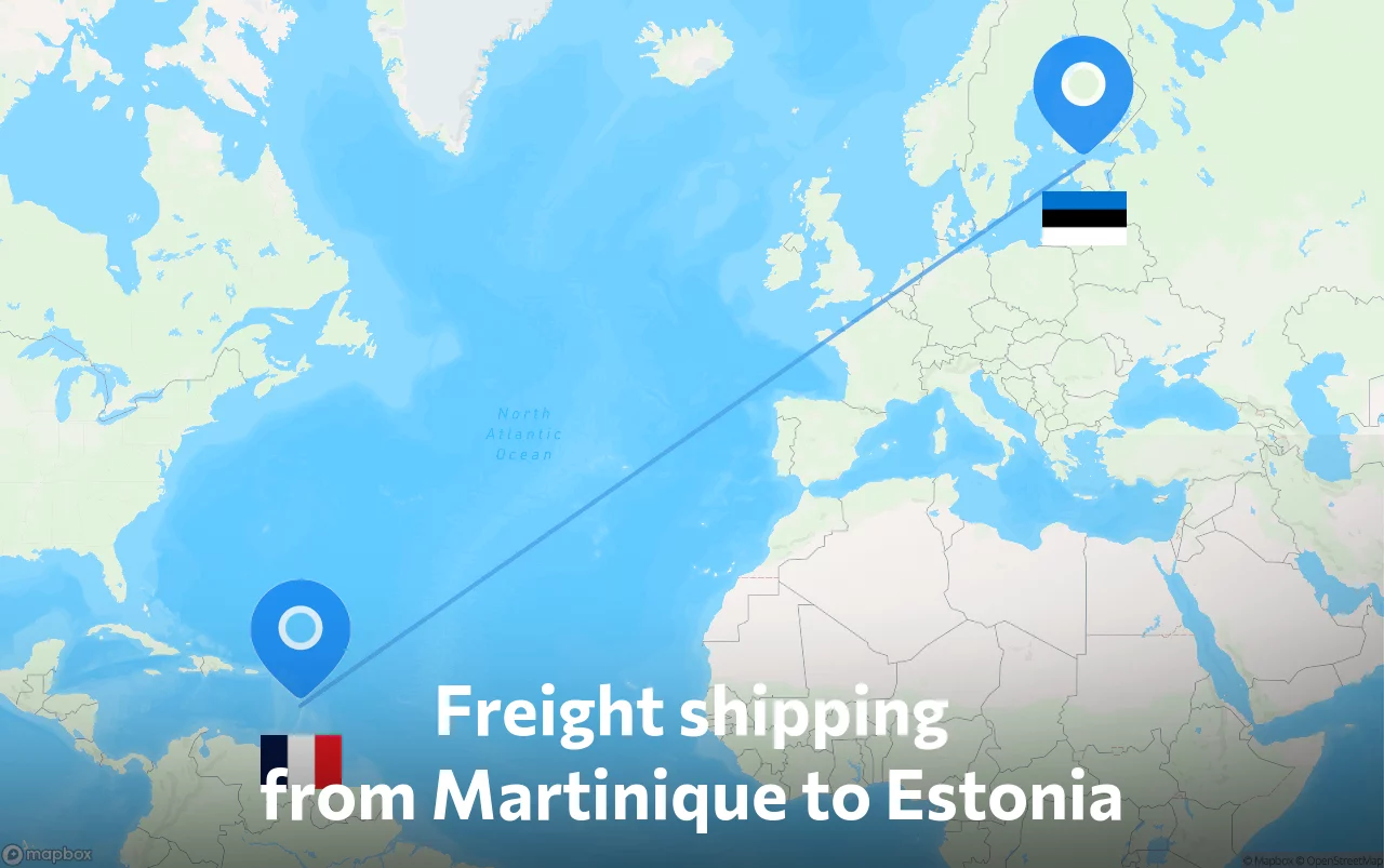 Shipping route from Martinique to Estonia