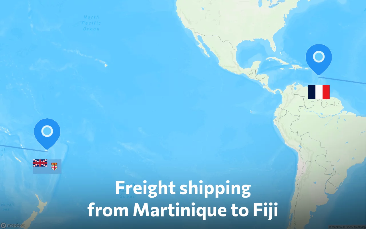Shipping route from Martinique to Fiji