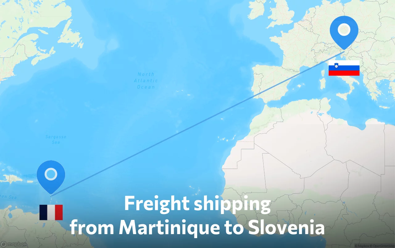 Shipping route from Martinique to Slovenia