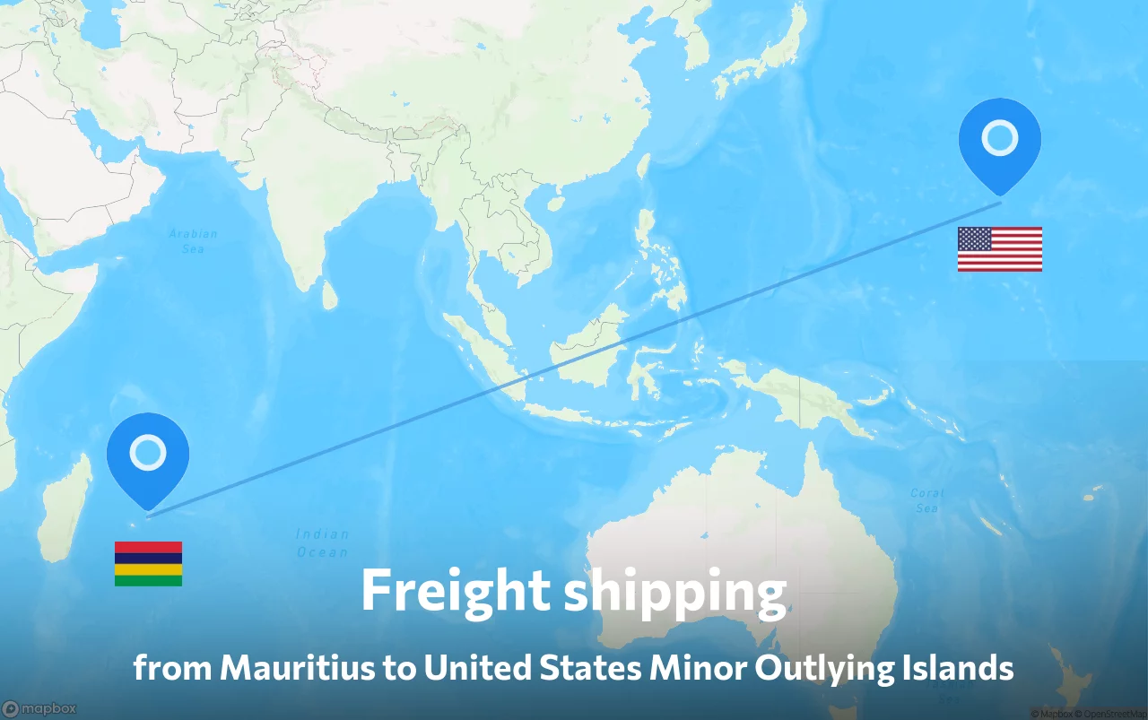 Shipping route from Mauritius to United States Minor Outlying Islands