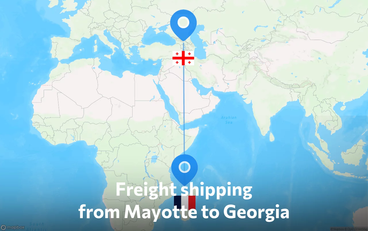 Shipping route from Mayotte to Georgia