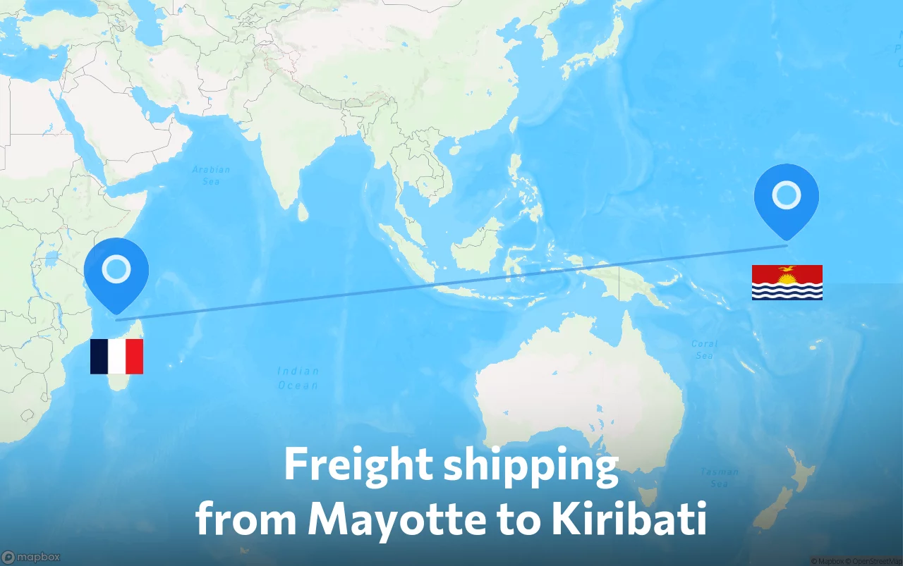 Shipping route from Mayotte to Kiribati