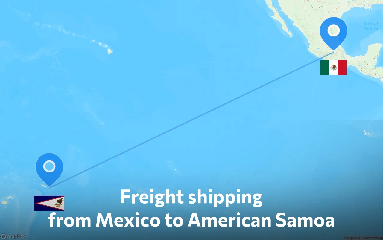 Shipping route from Mexico to American Samoa