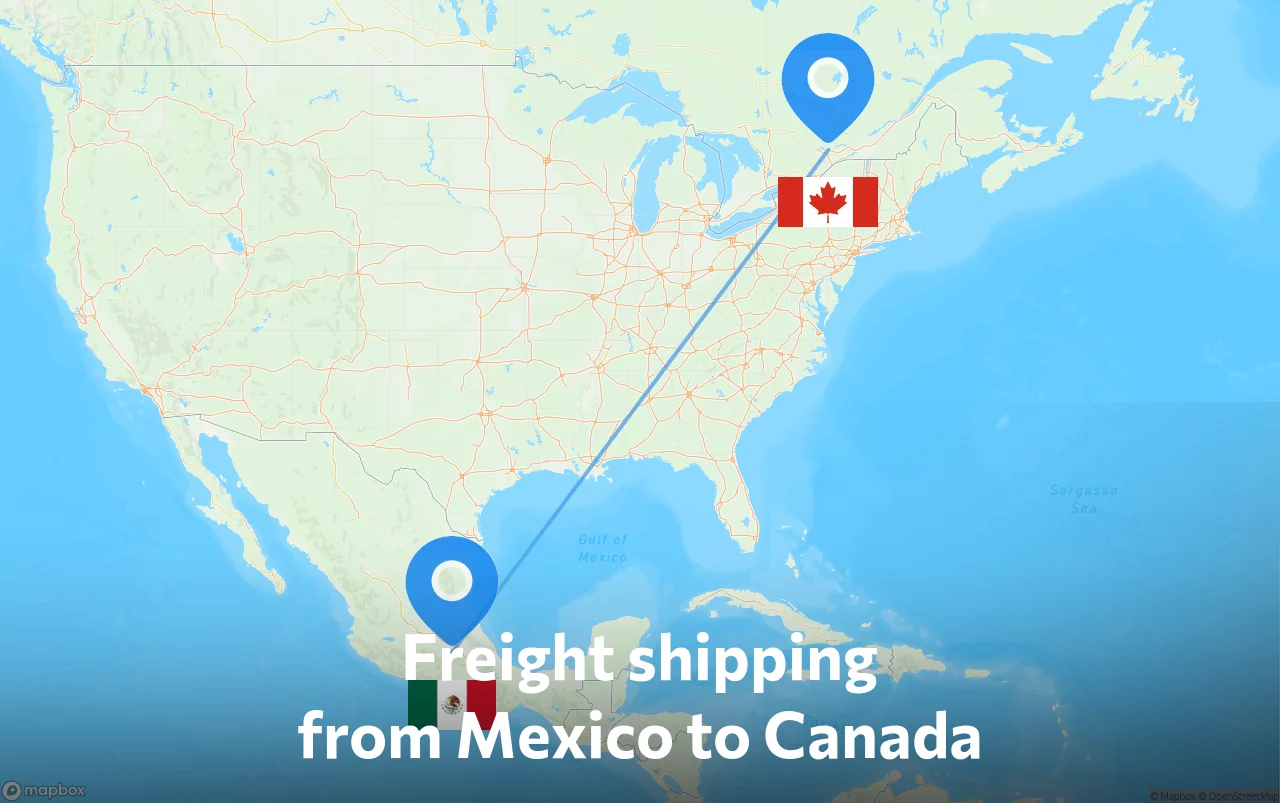 Shipping route from Mexico to Canada