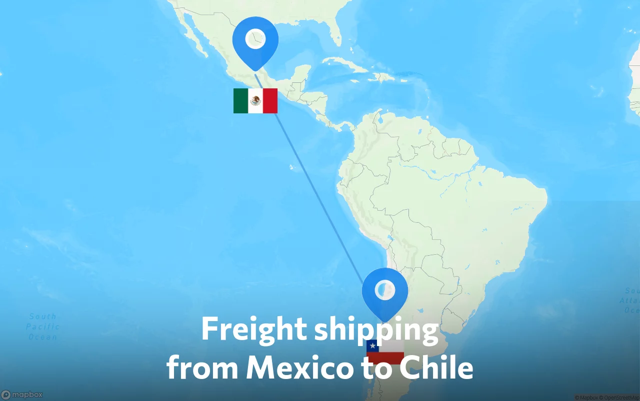 Shipping route from Mexico to Chile