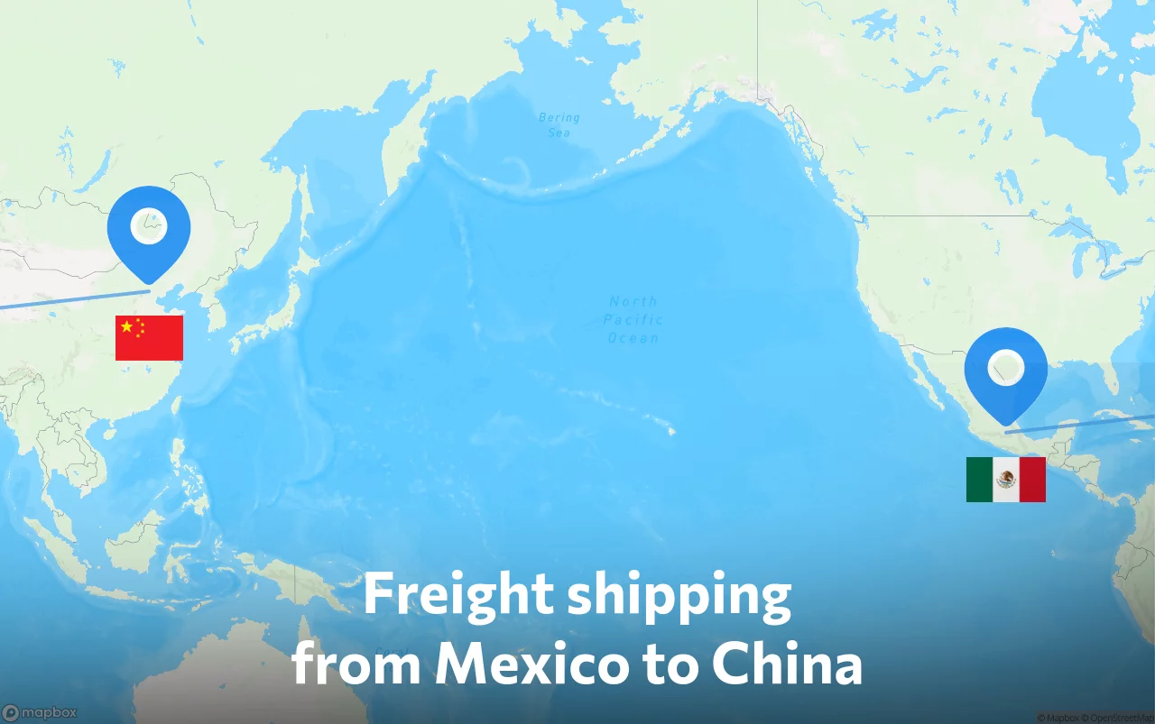 Shipping route from Mexico to China