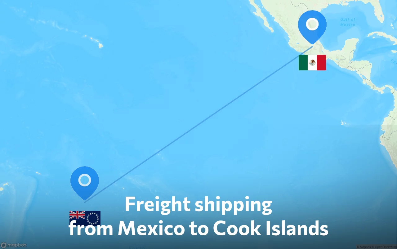 Shipping route from Mexico to Cook Islands