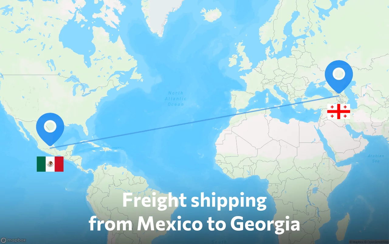 Shipping route from Mexico to Georgia