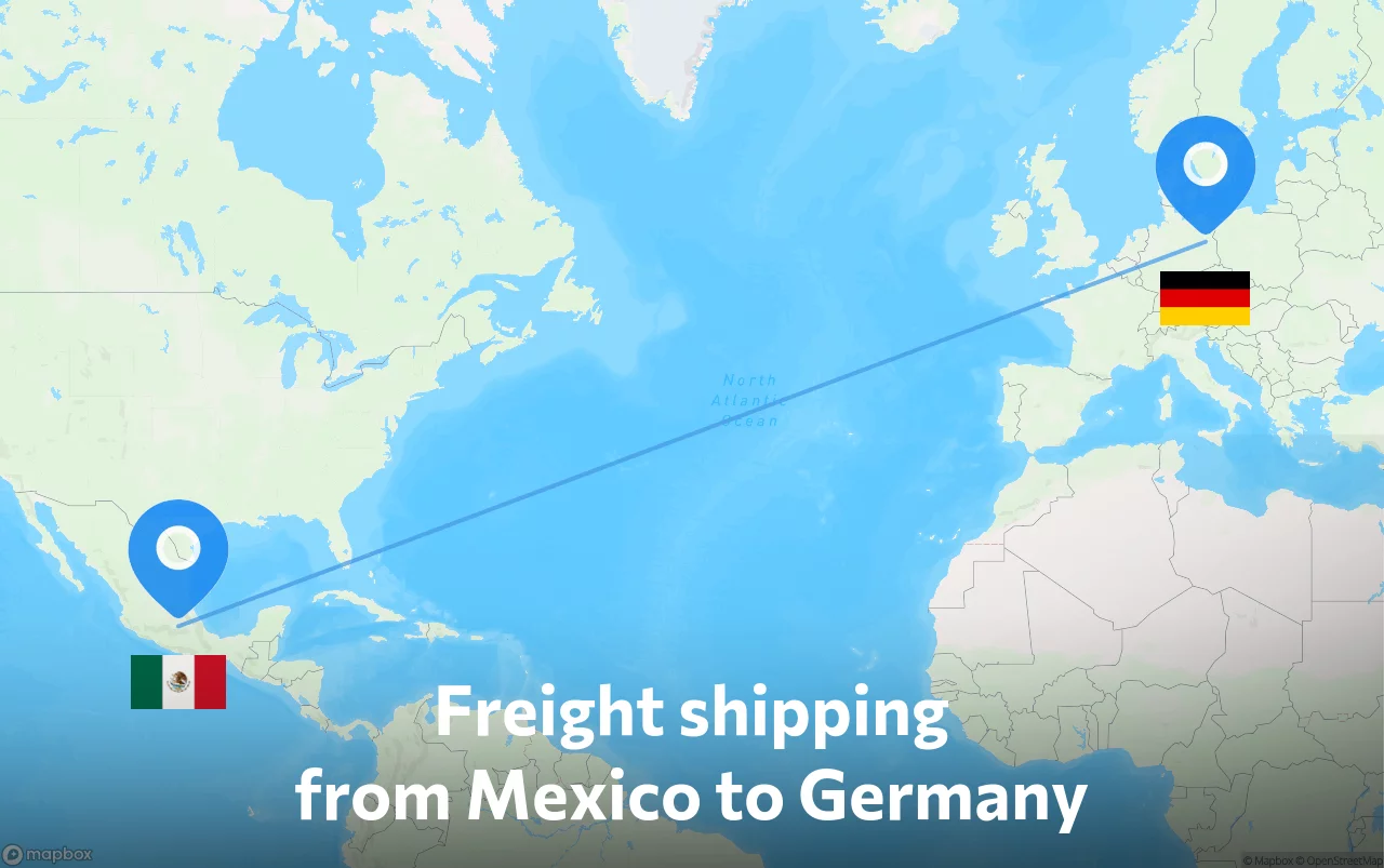 Shipping route from Mexico to Germany