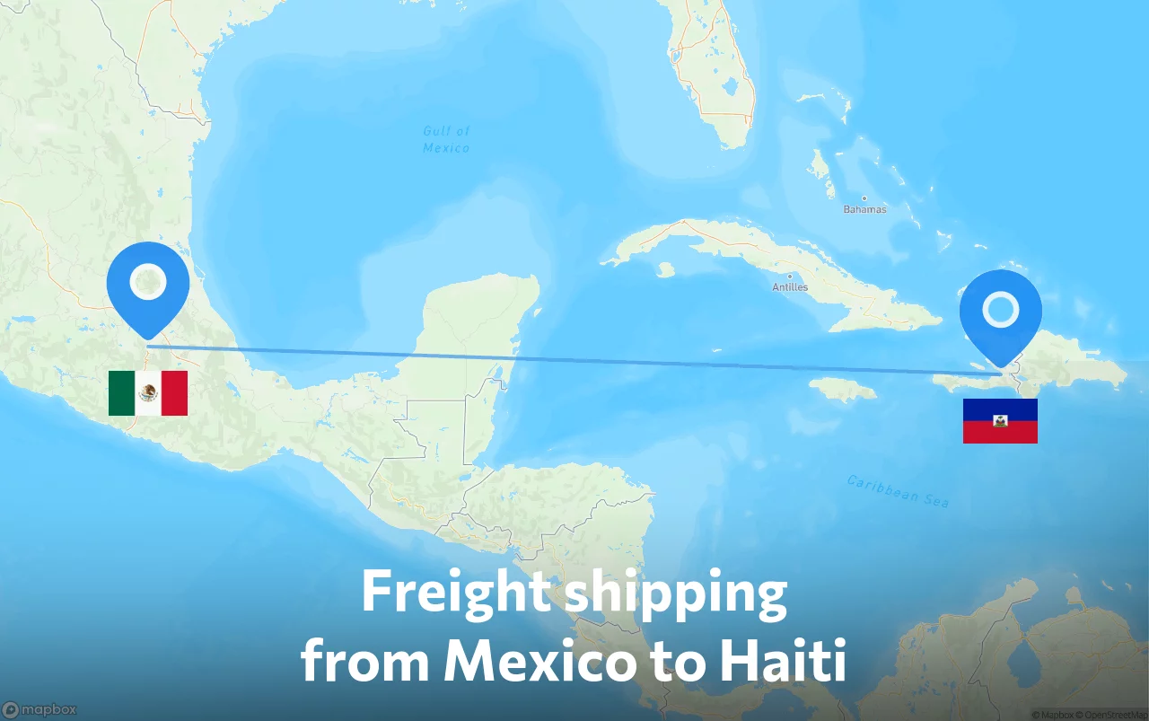 Shipping route from Mexico to Haiti